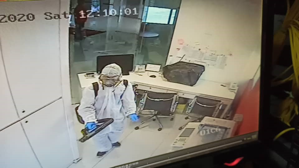 Images are taken from our surveillance cameras as no staff were allowed in the office during the sanitisation